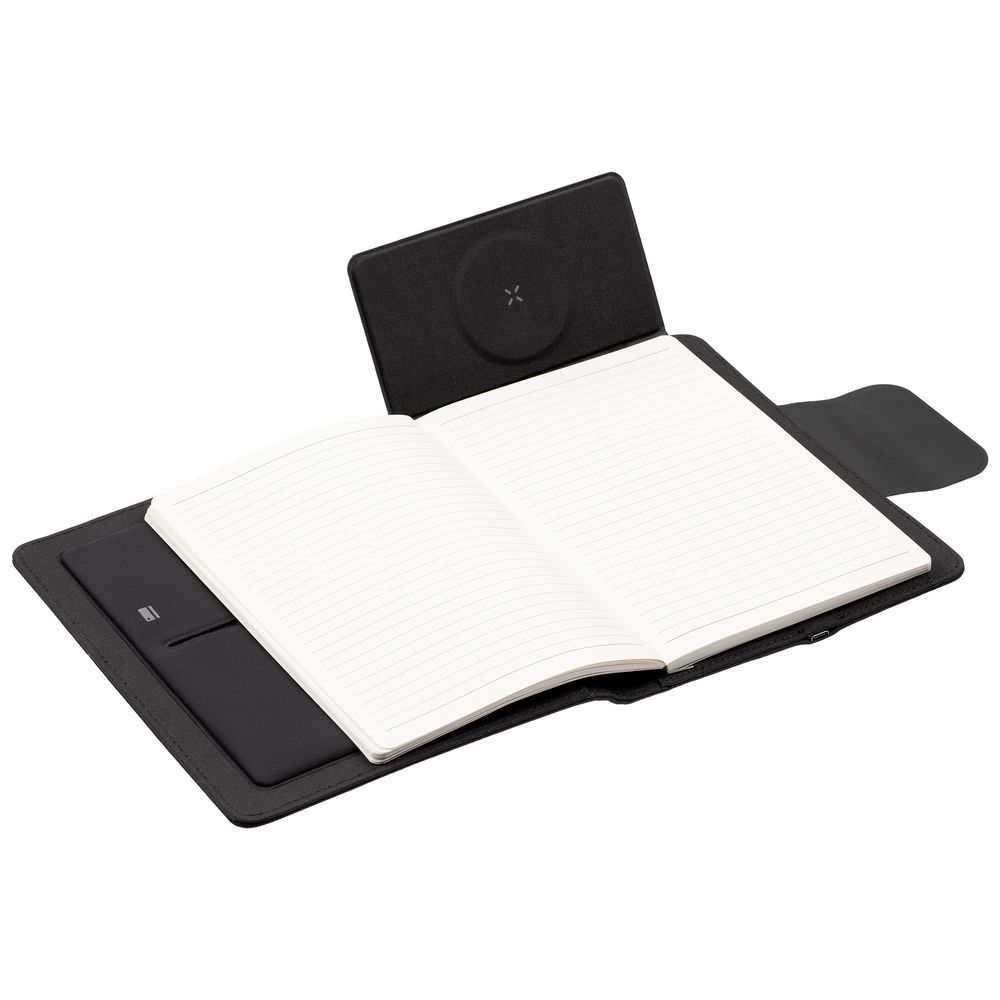 Органайзер Midstream, с блокнотом и аккумулятором, черный — изображение 6