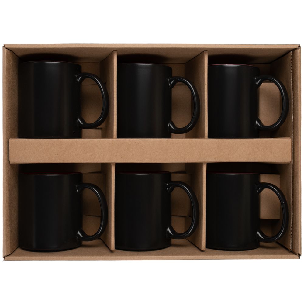 Набор из 6 кружек-хамелеонов On Display, красно-черный — изображение 4