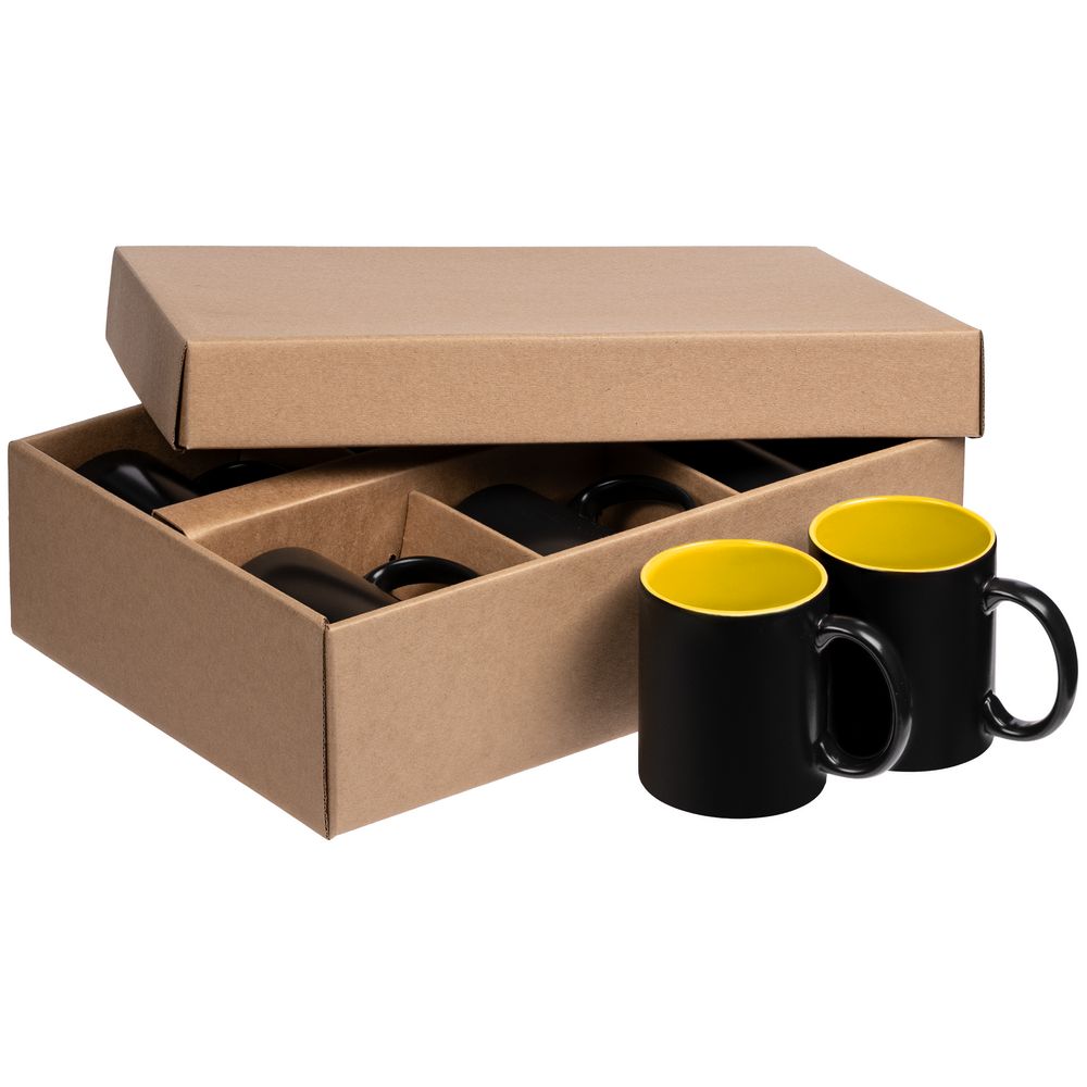 Набор из 6 кружек-хамелеонов On Display, желто-черный — изображение 3