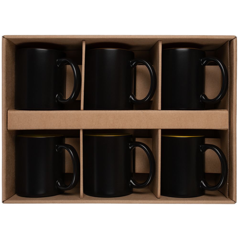 Набор из 6 кружек-хамелеонов On Display, желто-черный — изображение 4