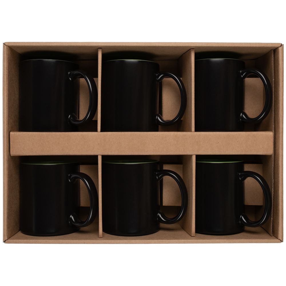 Набор из 6 кружек-хамелеонов On Display, зелено-черный — изображение 4