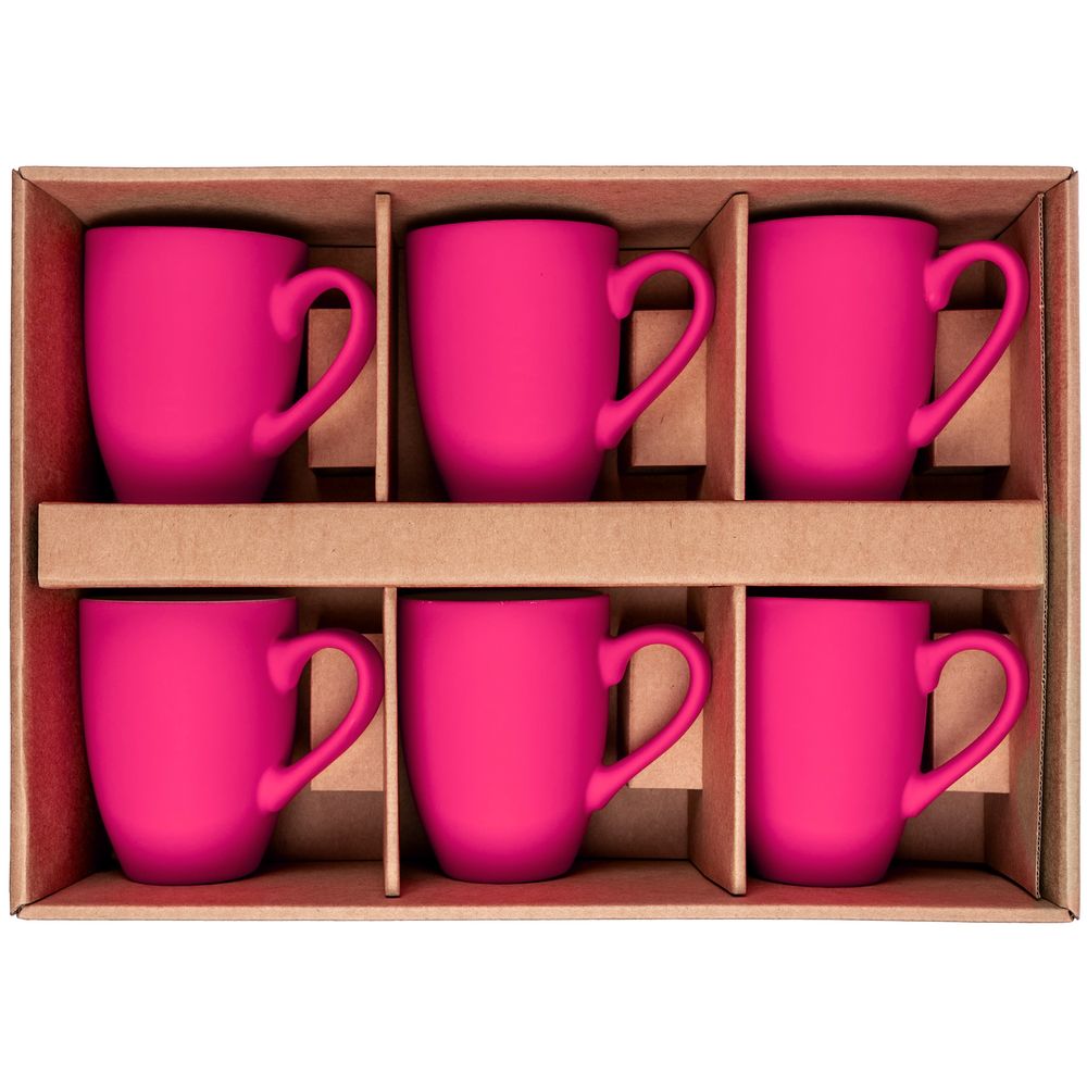 Набор кружек Good Morning c покрытием софт-тач, фуксия — изображение 4