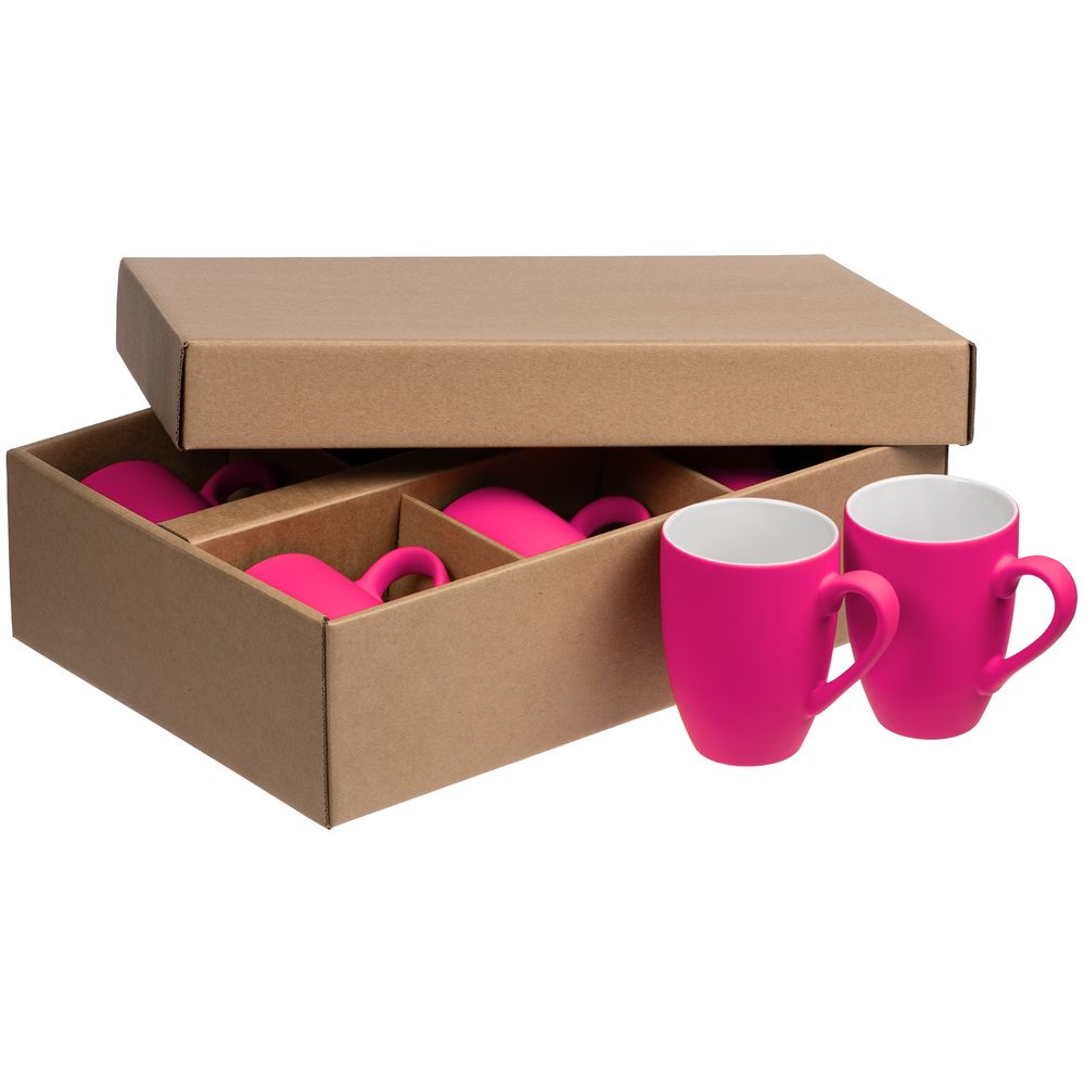 Набор кружек Good Morning c покрытием софт-тач, фуксия — изображение 5