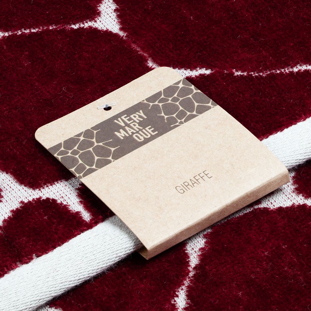 Полотенце Giraffe, большое, бежевое с бордовым — изображение 7