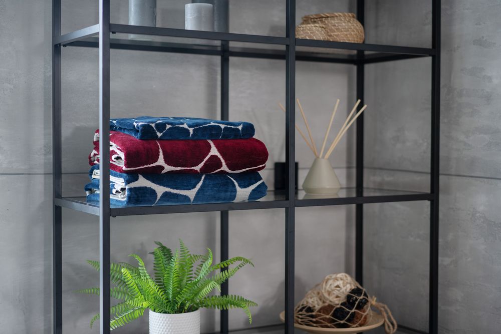 Полотенце Giraffe, большое, бежевое с бордовым — изображение 10