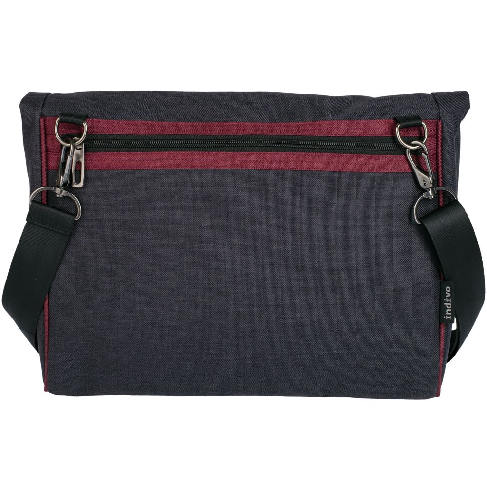Сумка для ноутбука 2 в 1 twoFold, серая с бордовым — изображение 5