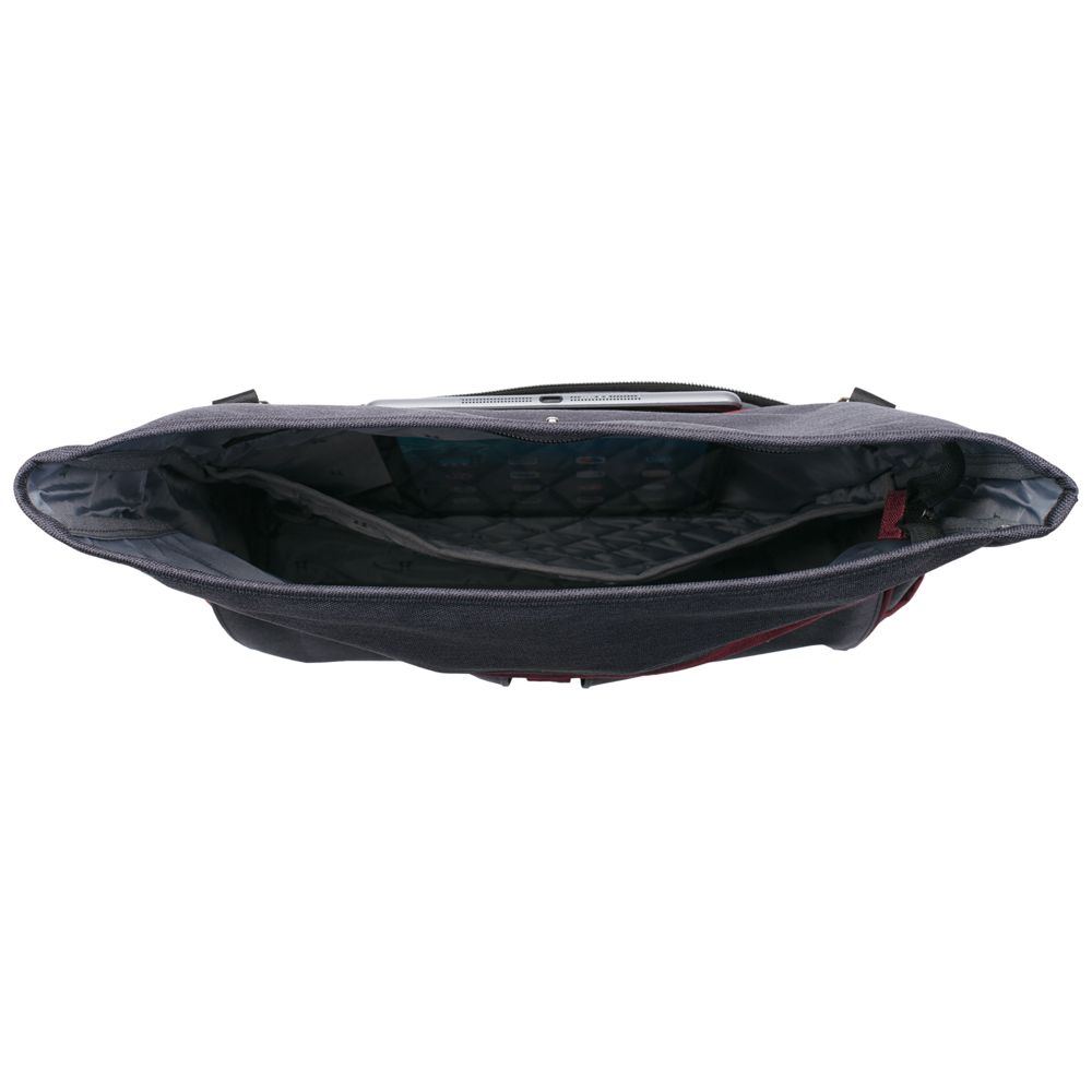 Сумка для ноутбука 2 в 1 twoFold, серая с бордовым — изображение 12