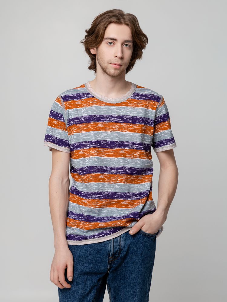 Футболка мужская Rayet двусторонняя, оранжевая с фиолетовым — изображение 10