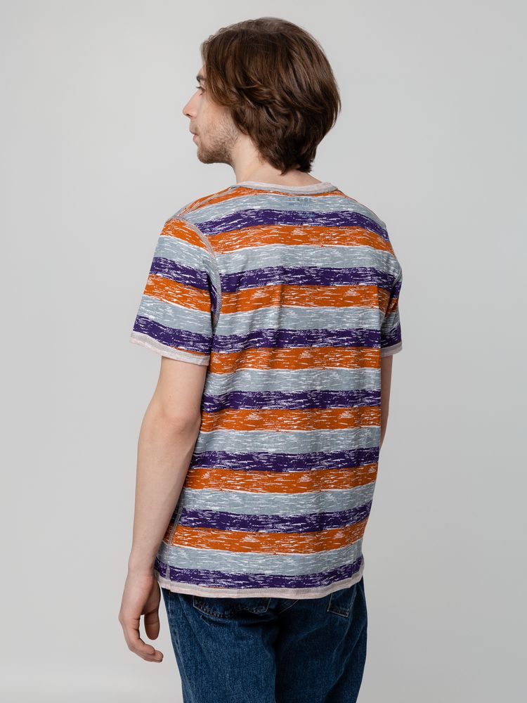 Футболка мужская Rayet двусторонняя, оранжевая с фиолетовым — изображение 11