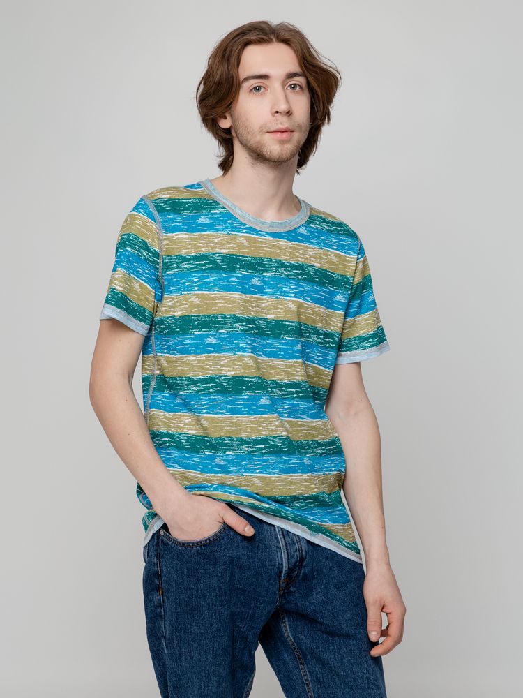 Футболка мужская Rayet двусторонняя, голубая с зеленым — изображение 11