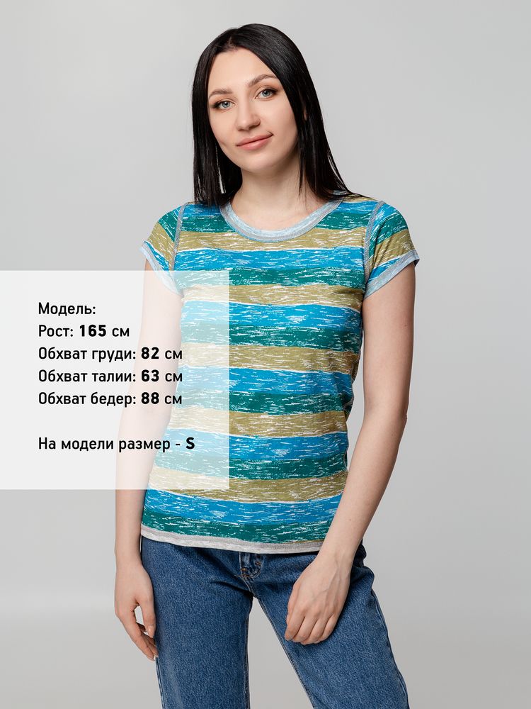 Футболка женская Rayet Lady двусторонняя, голубая с зеленым — изображение 10