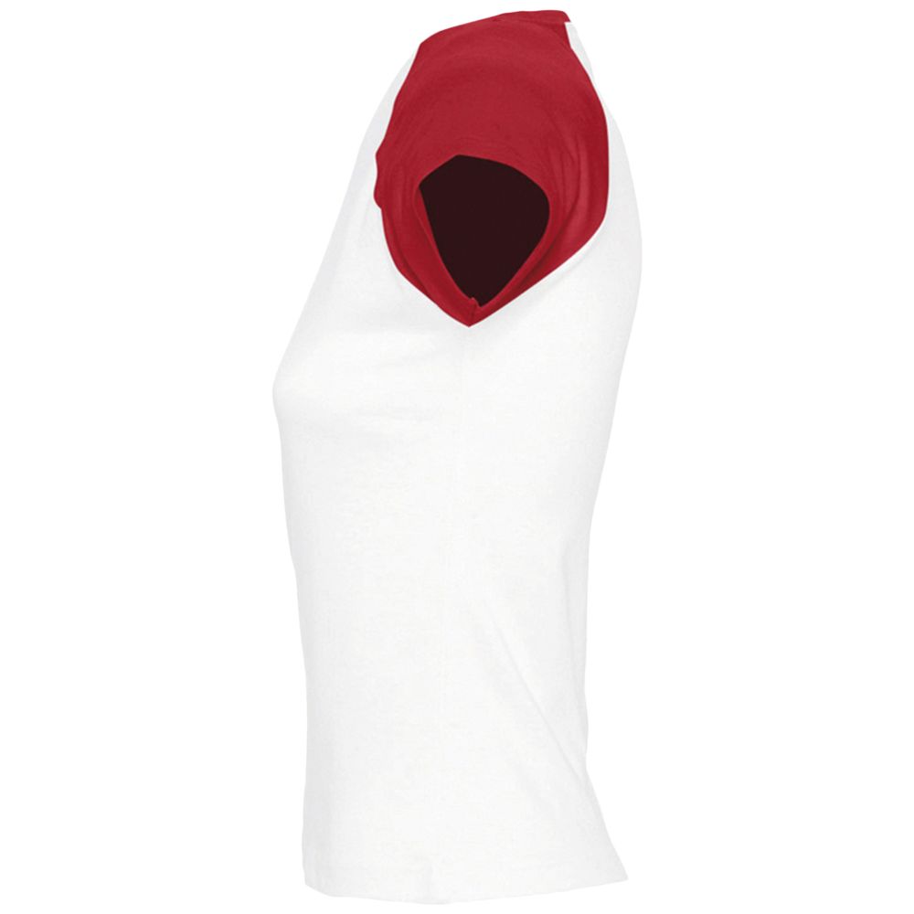 Футболка женская Milky 150, белая с красным — изображение 4