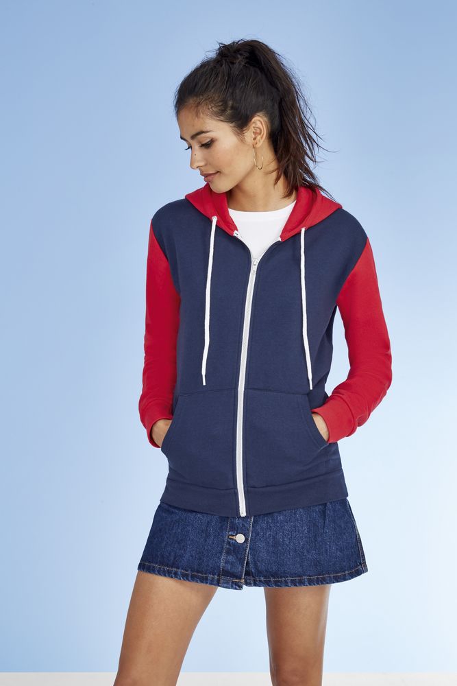 Толстовка на молнии Silver 280 темно-синяя с красным — изображение 6
