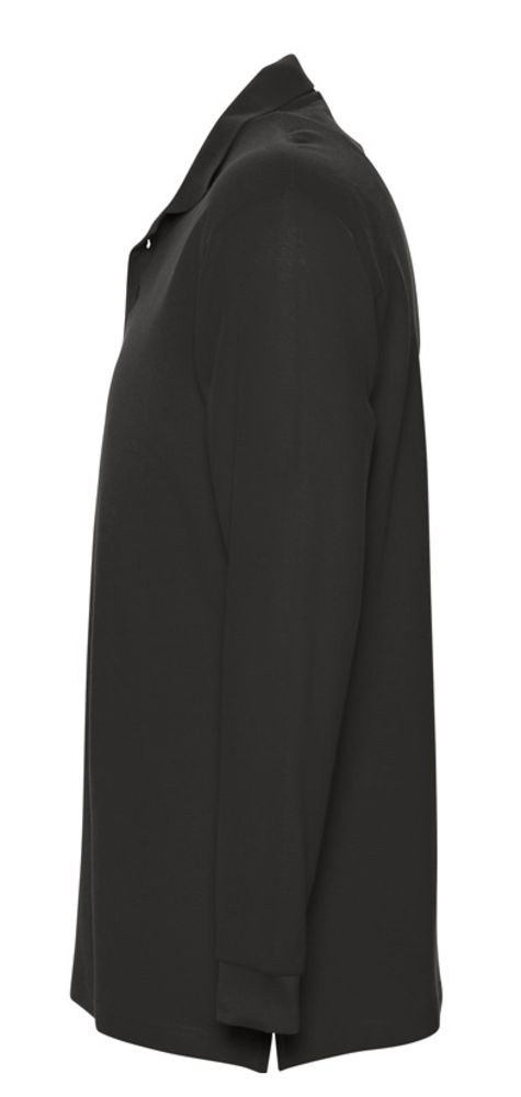 Рубашка поло мужская с длинным рукавом Star 170, черная — изображение 4