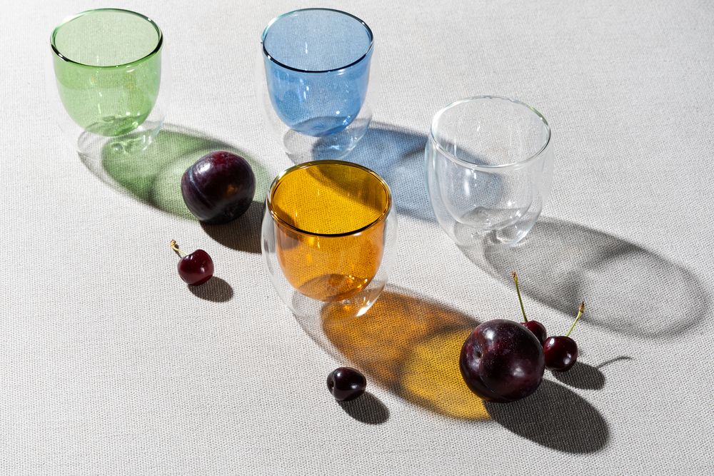 Стакан с двойными стенками Glass Bubble, желтый — изображение 6