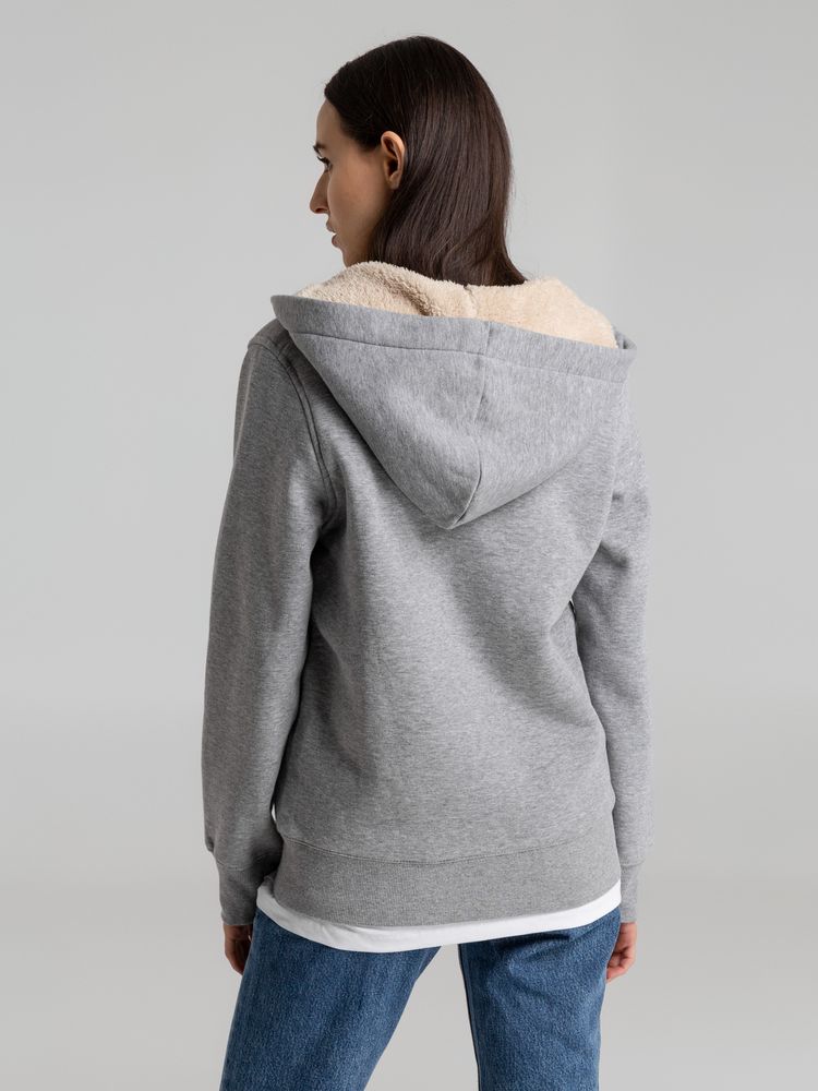 Толстовка унисекс на молнии Sherpa 280, серый меланж — изображение 8