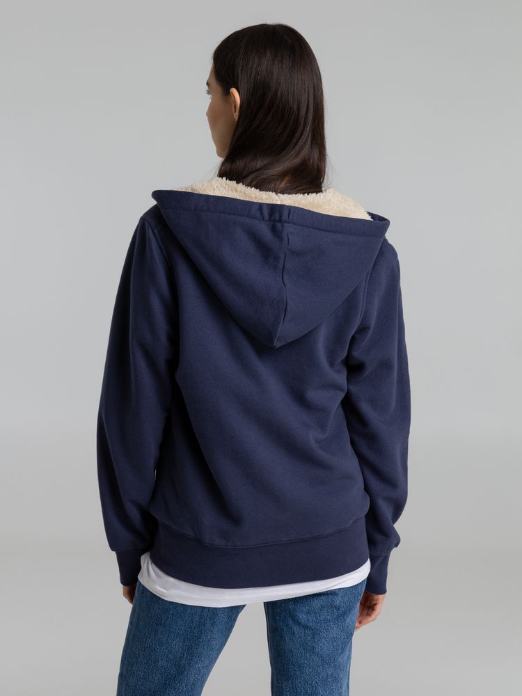 Толстовка унисекс на молнии Sherpa 280, темно-синяя — изображение 10