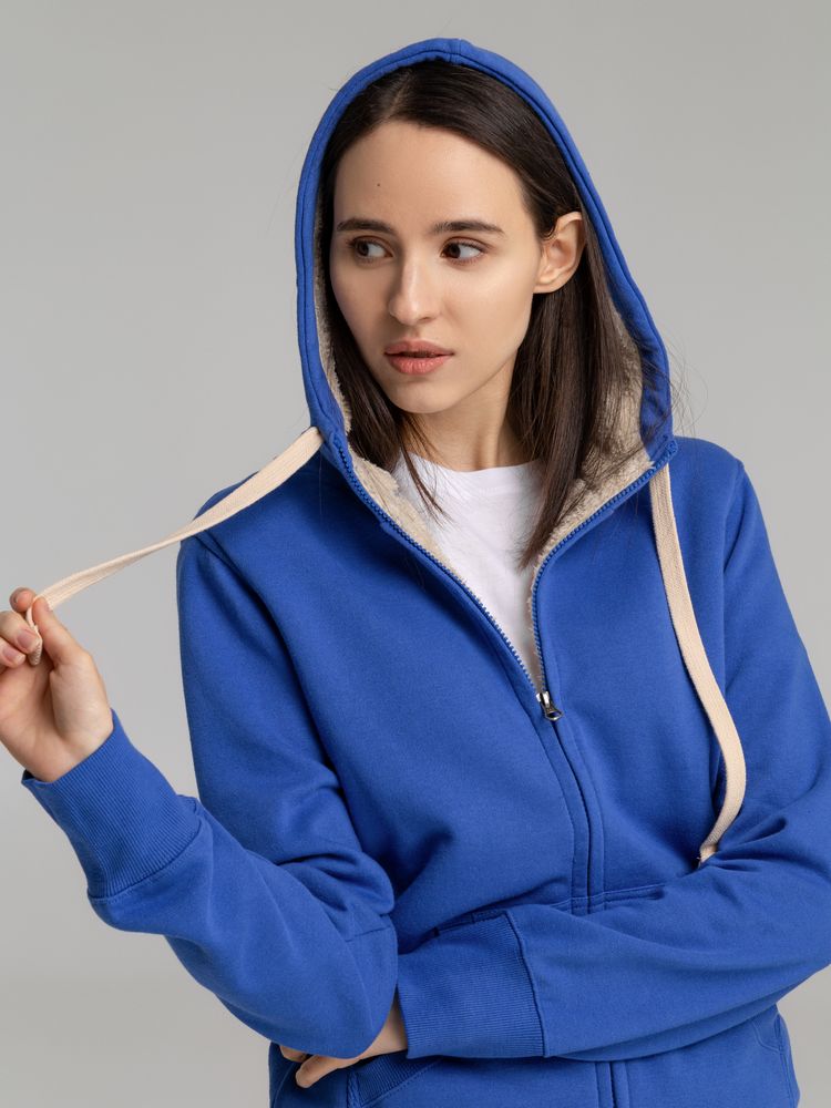 Толстовка унисекс на молнии Sherpa 280, ярко-синяя — изображение 13