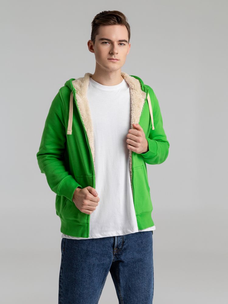 Толстовка унисекс на молнии Sherpa 280, ярко-зеленая — изображение 10