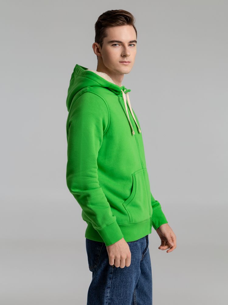 Толстовка унисекс на молнии Sherpa 280, ярко-зеленая — изображение 11