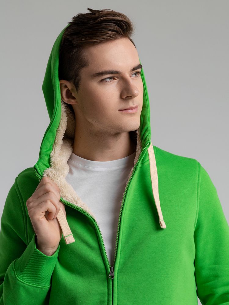 Толстовка унисекс на молнии Sherpa 280, ярко-зеленая — изображение 13