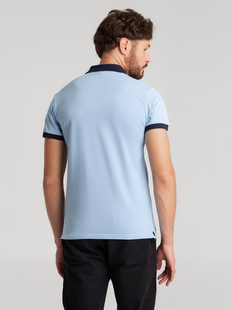 Рубашка поло Prince 190, голубая с темно-синим — изображение 7