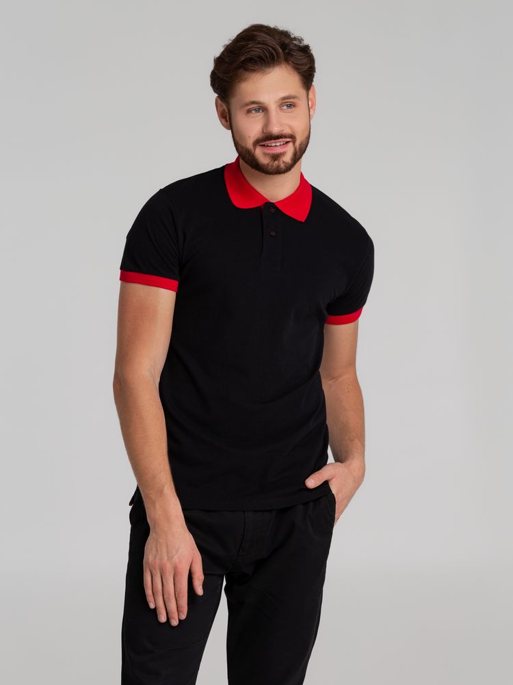 Рубашка поло Prince 190, черная с красным — изображение 5