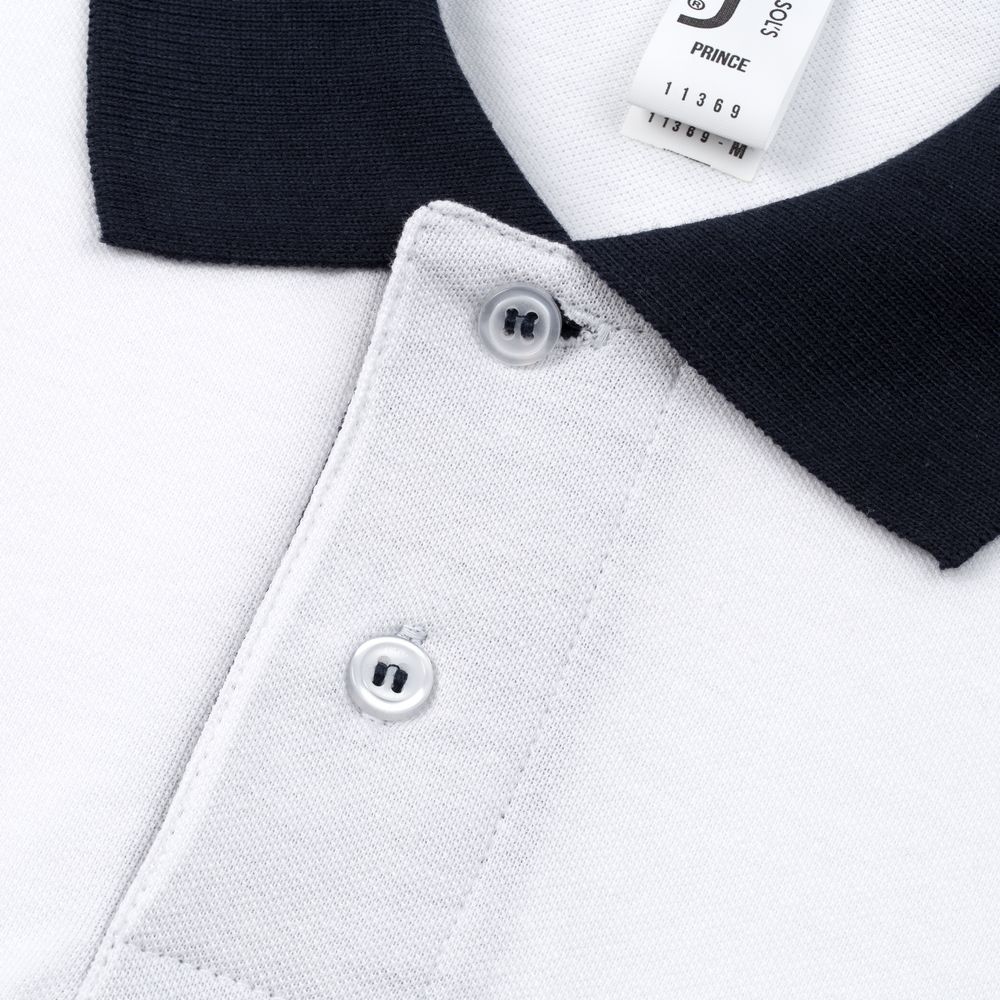 Рубашка поло Prince 190, белая с темно-синим — изображение 4