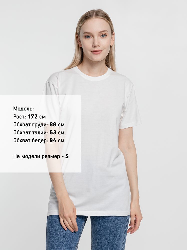 Футболка унисекс T-Bolka 160, белая (теплый оттенок) — изображение 8