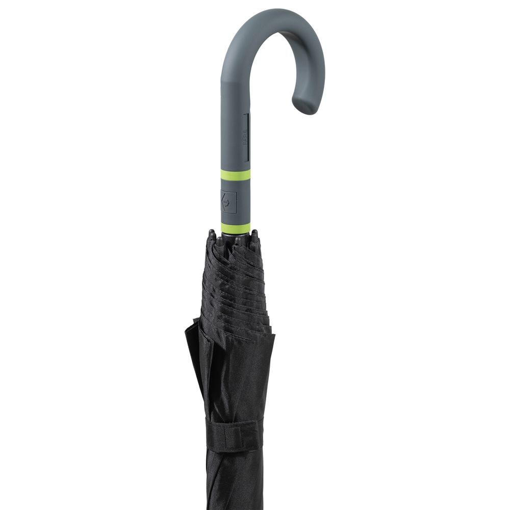 Зонт-трость с цветными спицами Color Style, зеленое яблоко, с серой ручкой — изображение 7