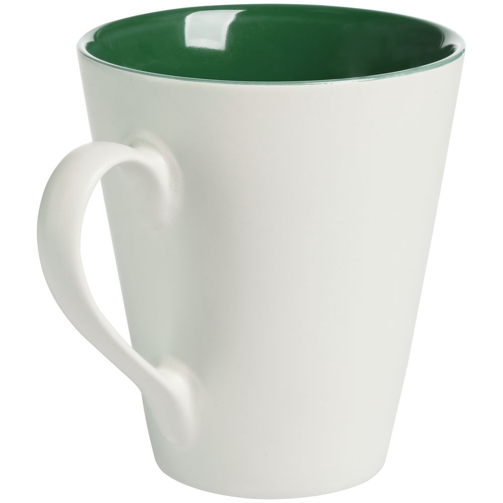 Кружка New Bell матовая, белая с зеленым — изображение 3