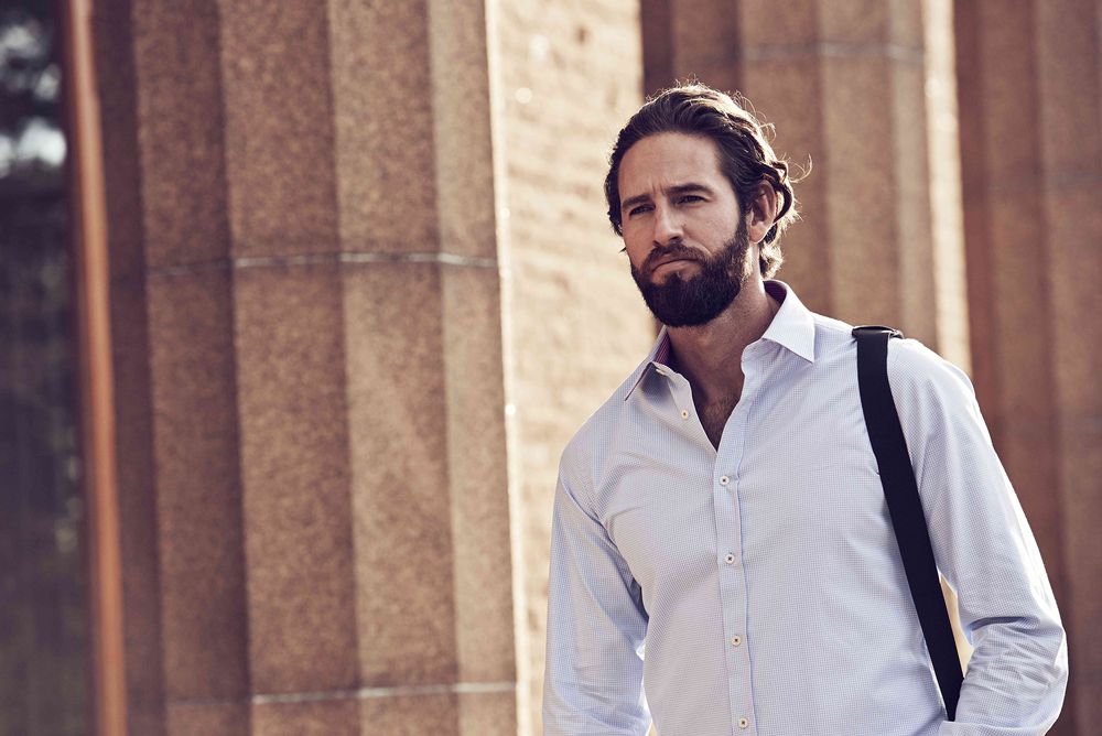 Рубашка мужская в клетку Tribeca, черная — изображение 4