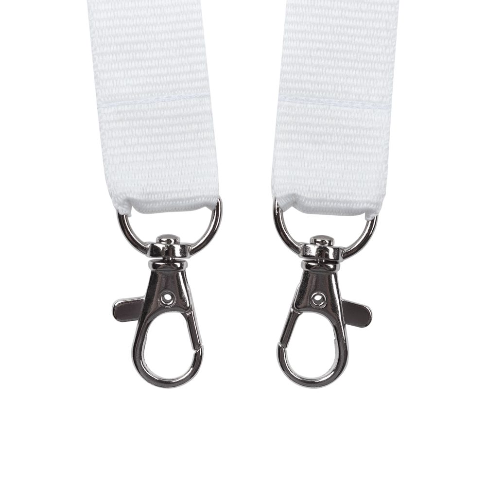 Лента для бейджа с 2 карабинами Carabine Duo, белая — изображение 4
