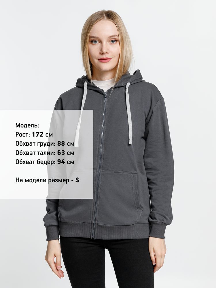 Толстовка на молнии с капюшоном Siverga, темно-серая (графит) — изображение 8