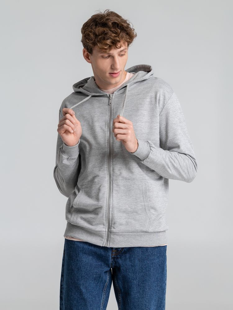 Толстовка на молнии с капюшоном Siverga 2.0, серый меланж — изображение 8