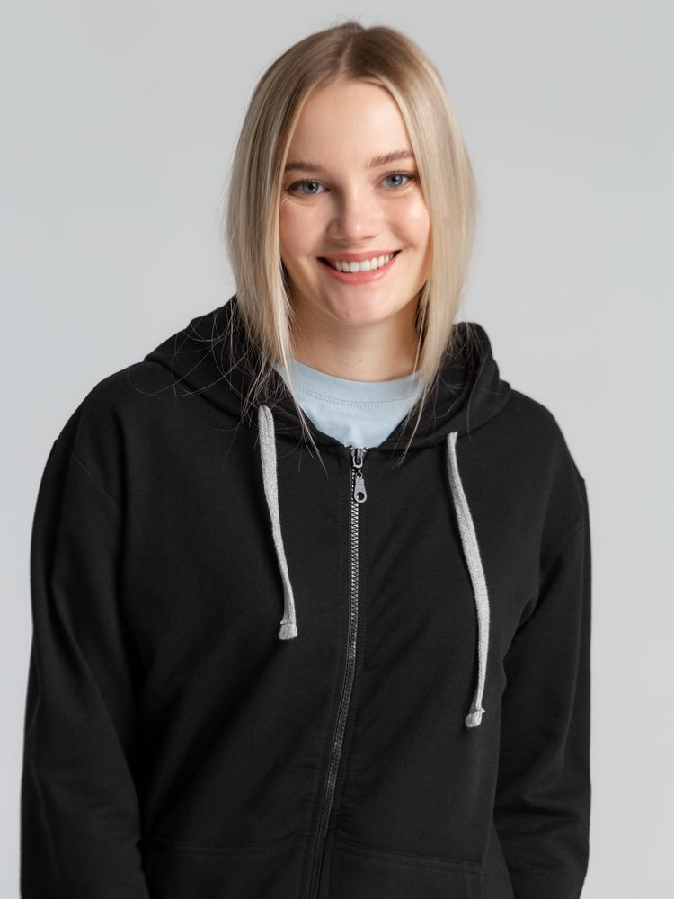 Толстовка на молнии с капюшоном Unit Siverga, черная — изображение 10