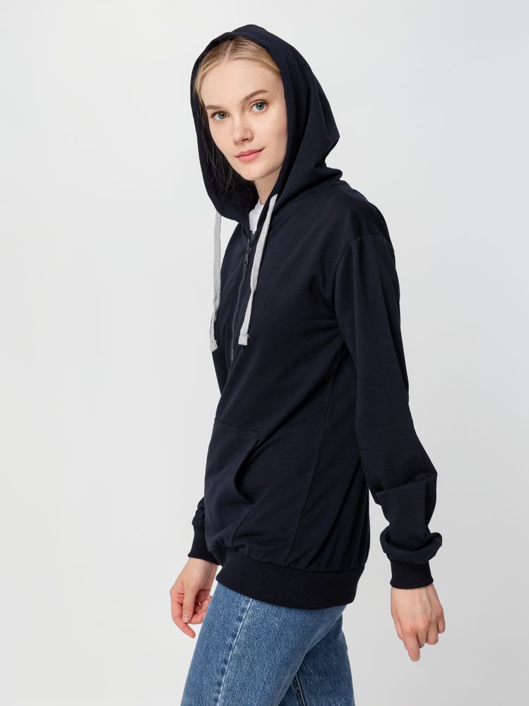 Толстовка на молнии с капюшоном Unit Siverga, темно-синяя — изображение 11