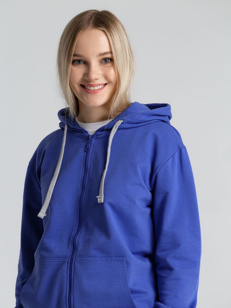 Толстовка на молнии с капюшоном Unit Siverga , ярко-синяя — изображение 10