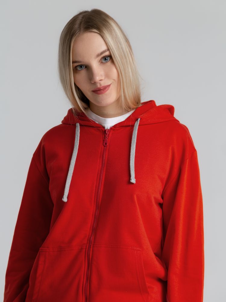 Толстовка на молнии с капюшоном Unit Siverga, красная — изображение 6