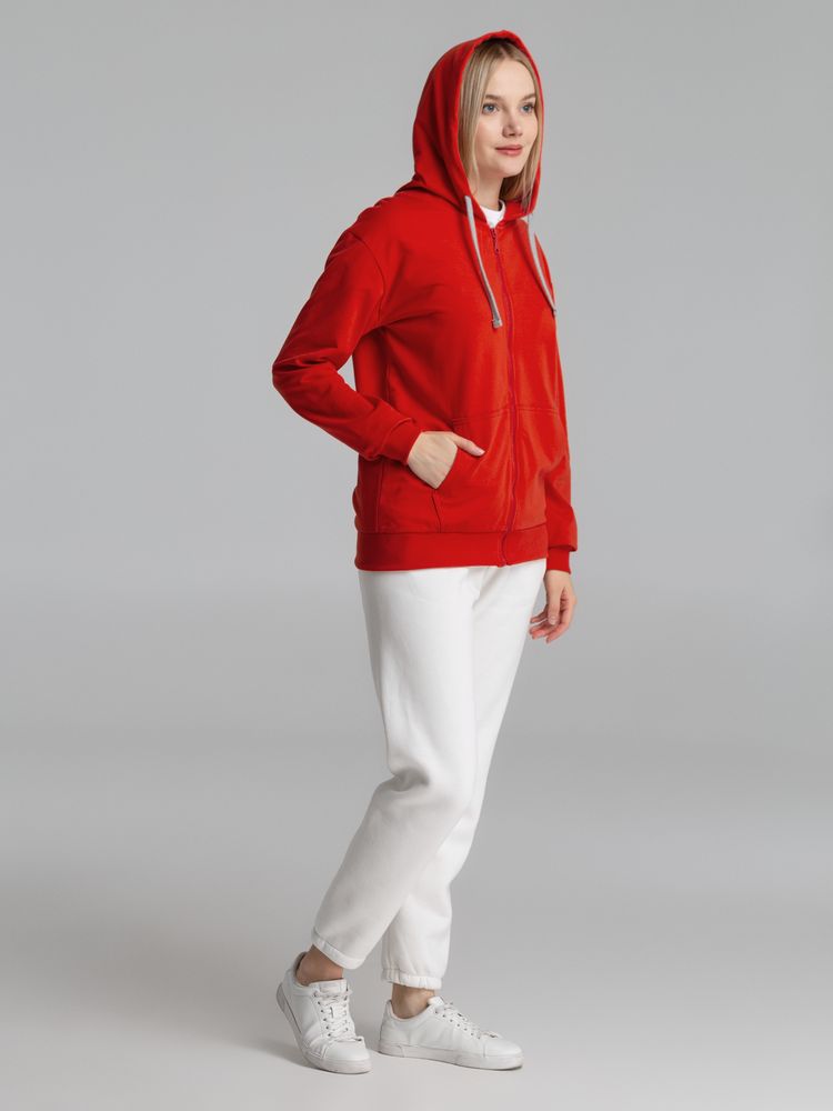 Толстовка на молнии с капюшоном Unit Siverga, красная — изображение 9