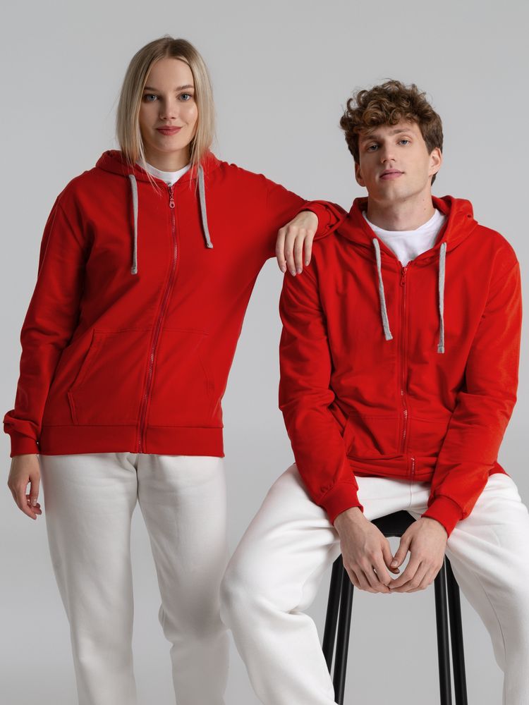 Толстовка на молнии с капюшоном Unit Siverga, красная — изображение 14