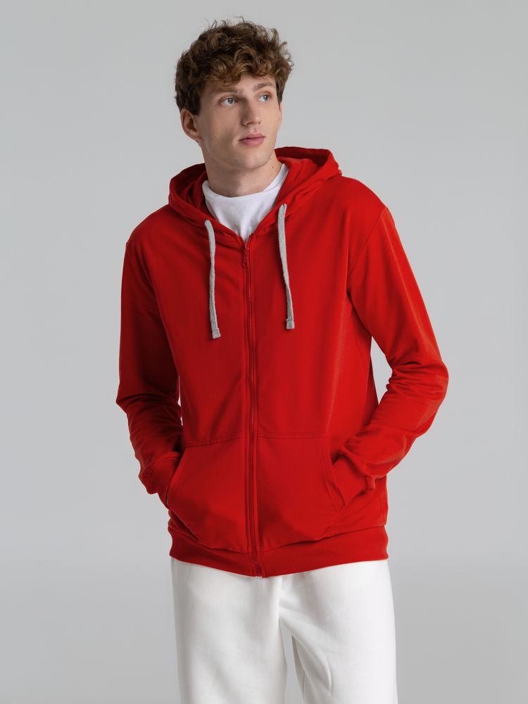 Толстовка на молнии с капюшоном Unit Siverga, красная — изображение 11