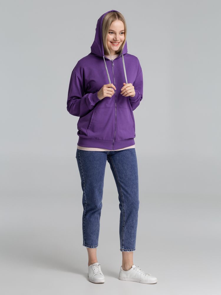 Толстовка на молнии с капюшоном Unit Siverga, фиолетовая — изображение 13