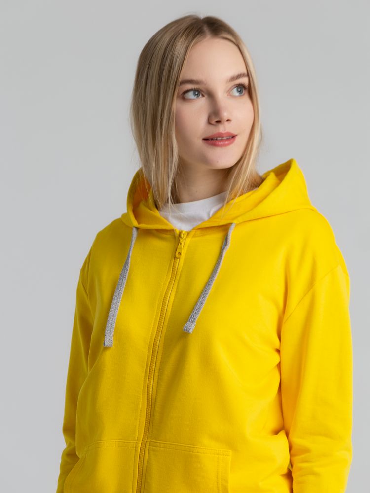 Толстовка на молнии с капюшоном Unit Siverga, желтая — изображение 6