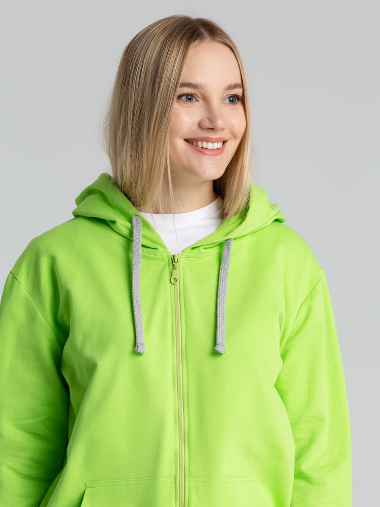 Толстовка на молнии с капюшоном Unit Siverga, зеленое яблоко — изображение 6
