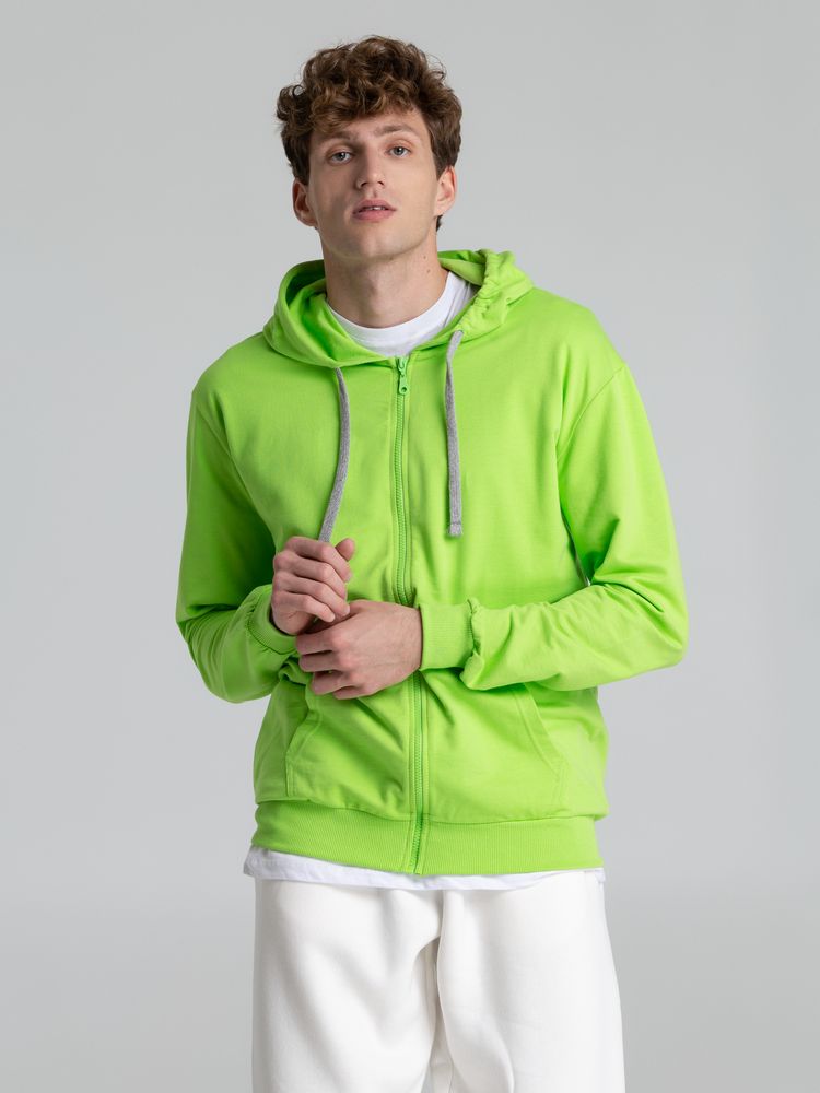 Толстовка на молнии с капюшоном Unit Siverga, зеленое яблоко — изображение 11