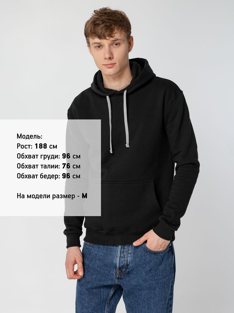 Толстовка с капюшоном Unit Kirenga Heavy, черная — изображение 7