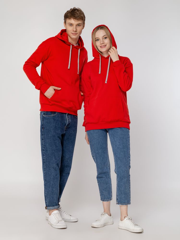 Толстовка с капюшоном Unit Kirenga Heavy, красная — изображение 15