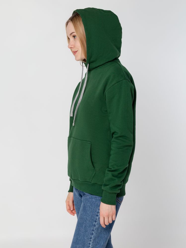 Толстовка с капюшоном Unit Kirenga Heavy, темно-зеленая — изображение 13