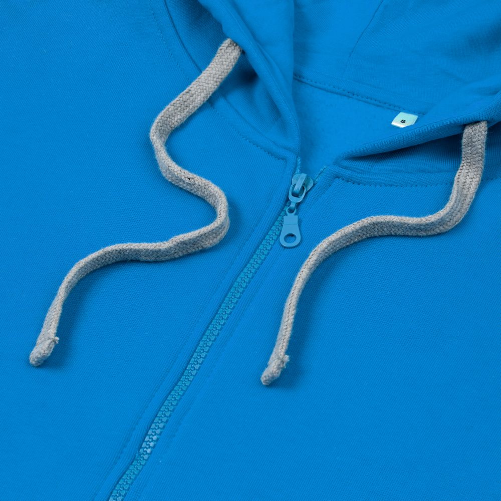 Толстовка с капюшоном на молнии Unit Siverga Heavy, бирюзовая — изображение 4
